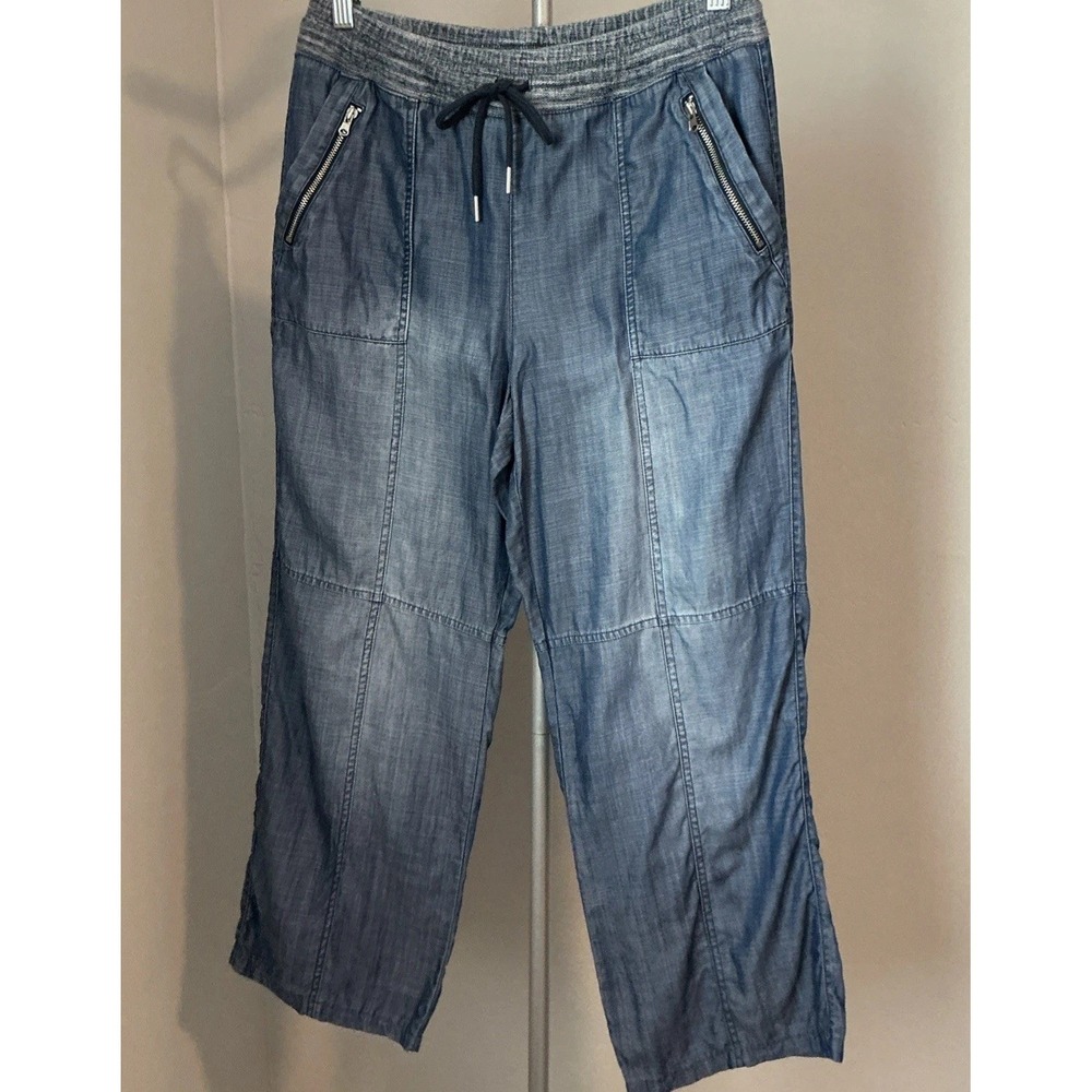 Zenergy  Chico's Women's 0 = ‎ S Chambray Pull On Pants Lightweight Blue